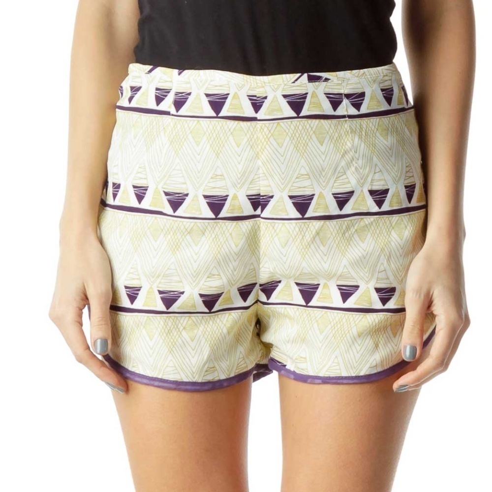Aryn K Yellow Print Soft Shorts
